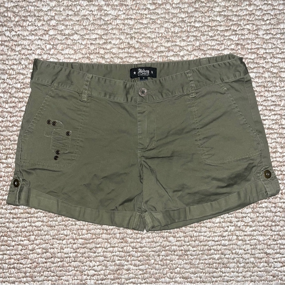 Y2K Khaki Green Abbey Dawn Shorts